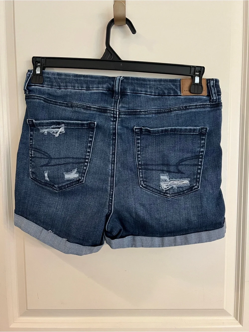 American Eagle Outfitters High-Rise Distressed Midi Short